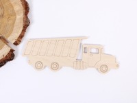 Wanddeko Set aus Holz Baufahrzeuge Bagger Trecker Kipplaster 4er Set 7