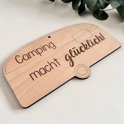personalisierte Camping Schilder aus Holz