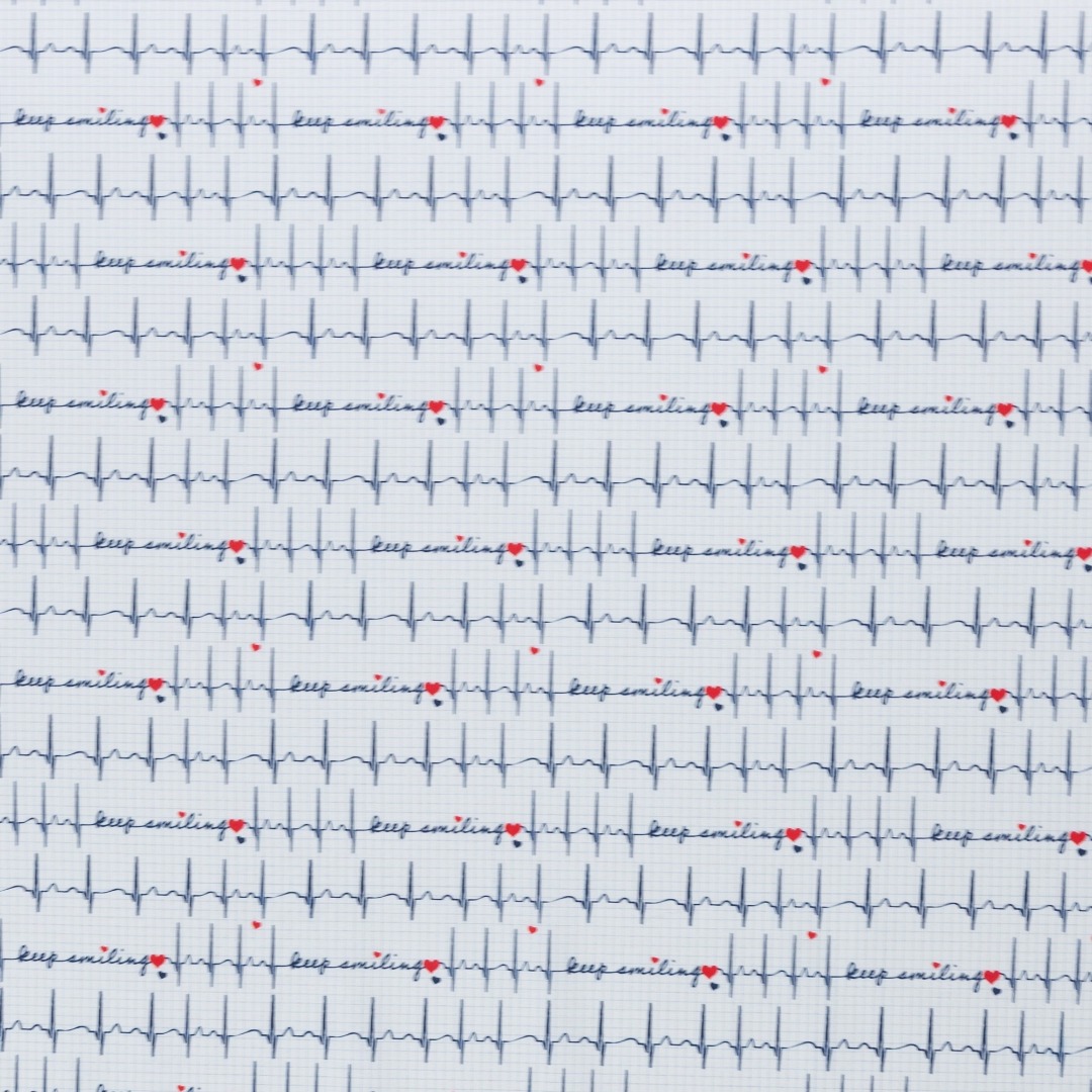 Baumwolle Ekg Herzlinie Toni Weiss Baumwollstoff Online Shop Kreativ Jule