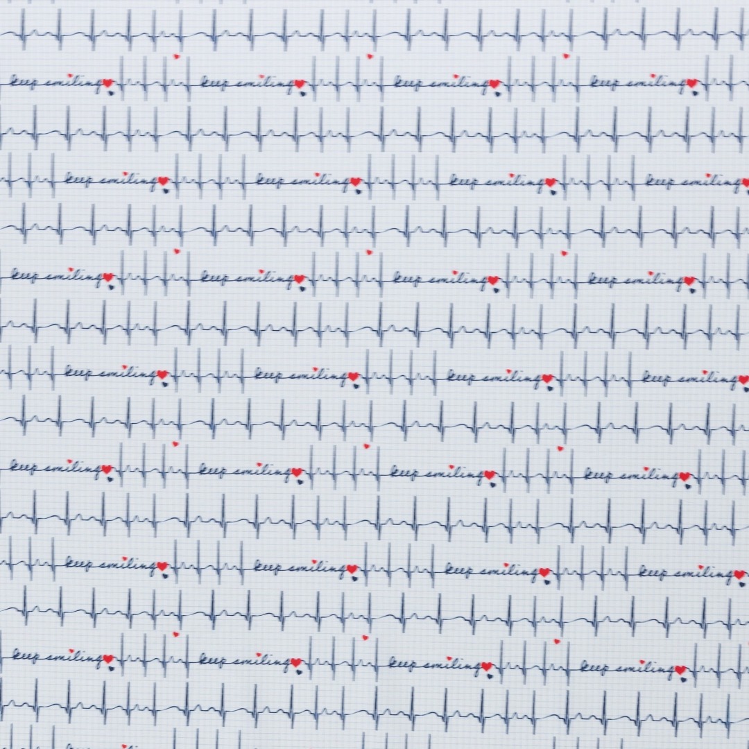 Baumwolle EKG Herzlinie Toni weiß 3