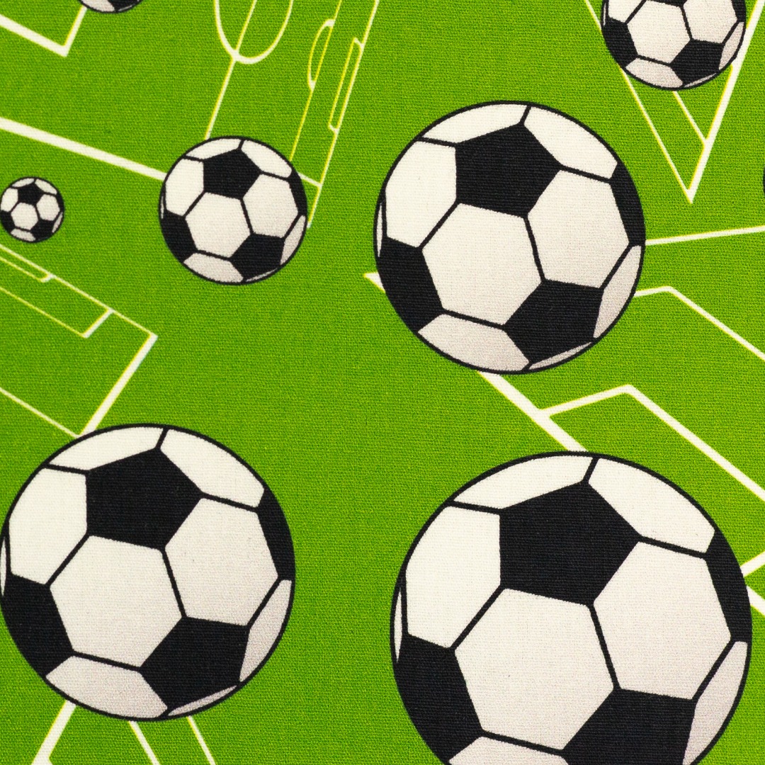 Baumwolle Fußball grün Kim Swafing Meterware