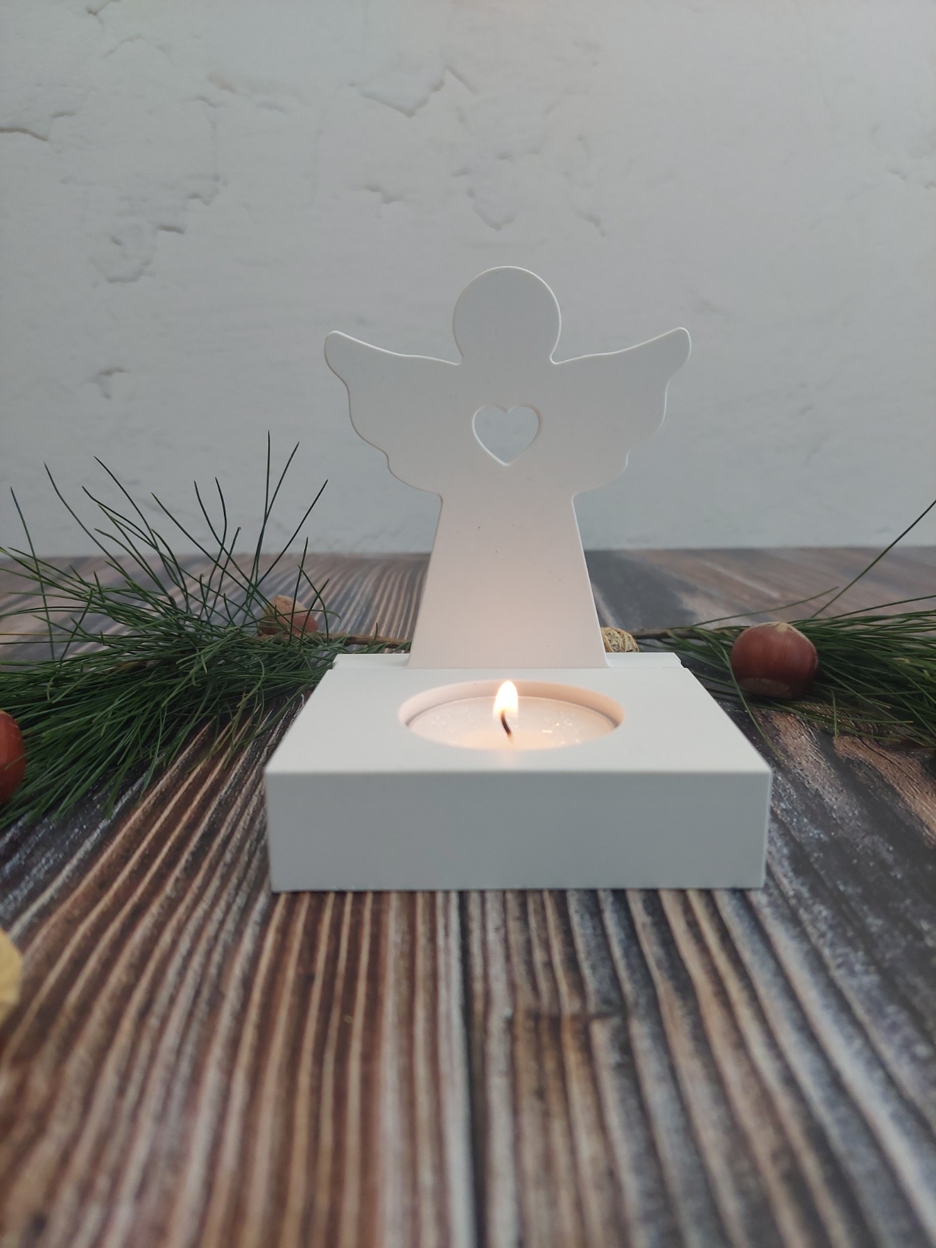 Teelichthalter mit Öffnung für Engel Wechselbar Weihnachtsset 4