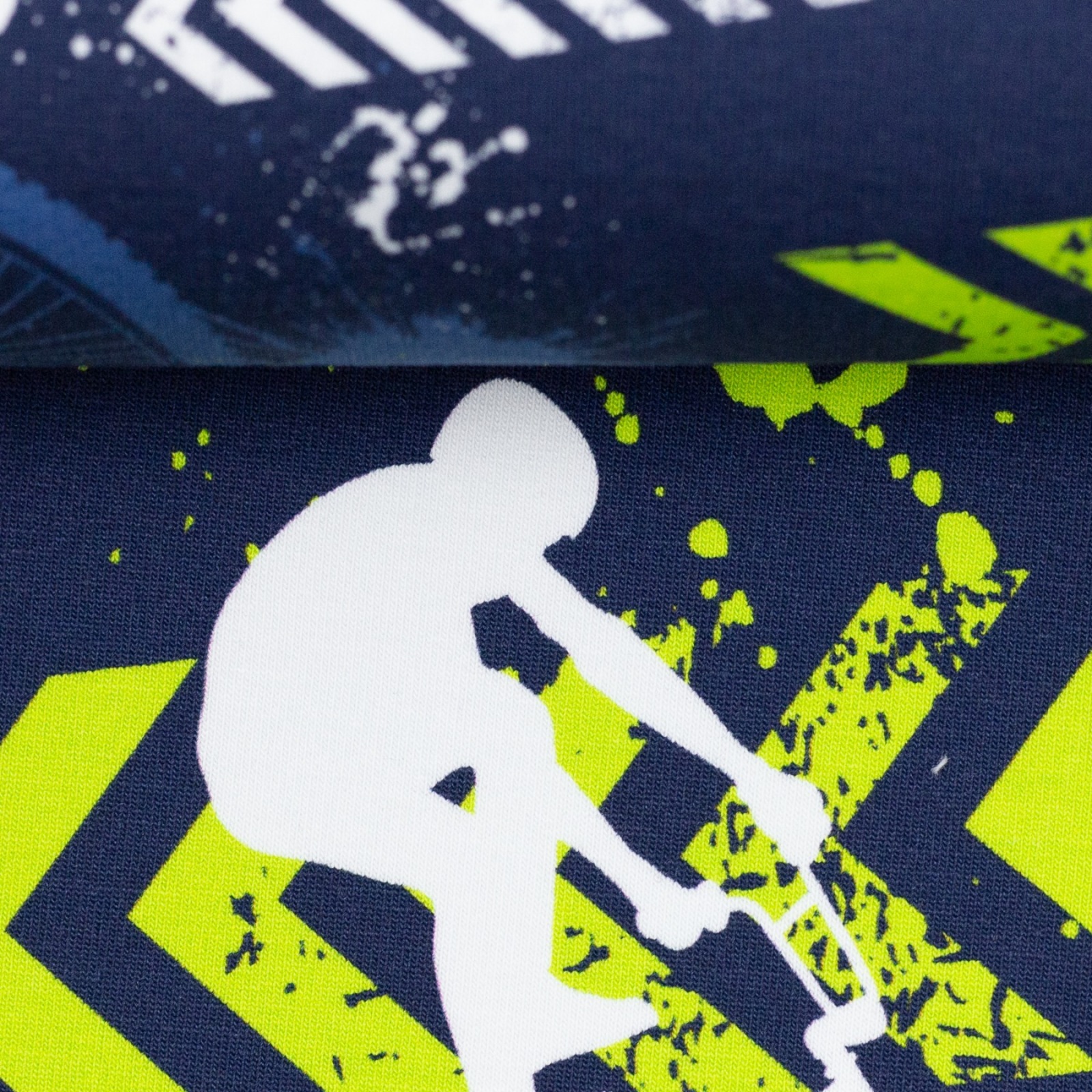 French Terry BMX blau lime Streetstyle by lycklig design, Sommersweat Meterware 4