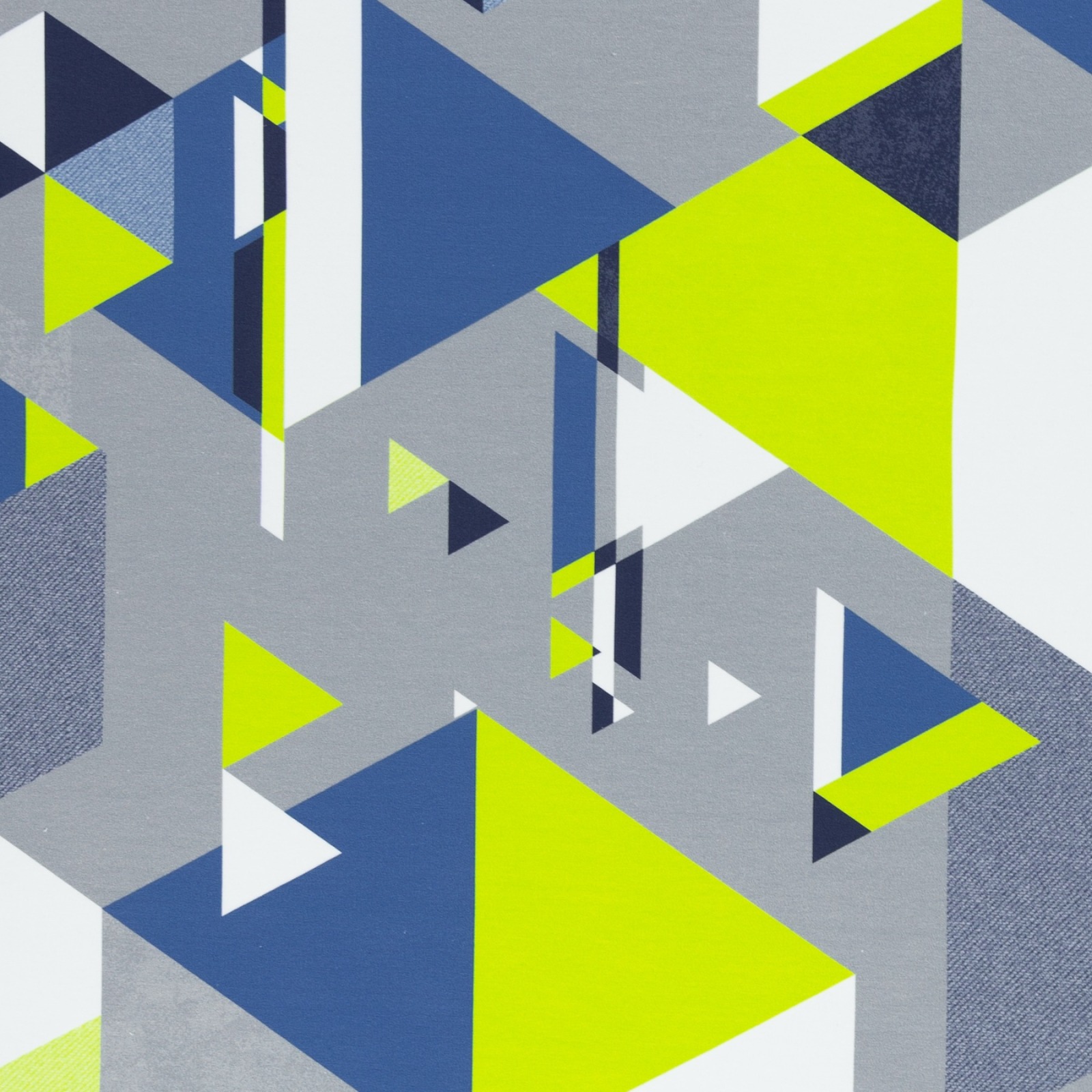 French Terry Dreiecke grafisches Muster blau lime Streetstyle by lycklig design, Sommersweat