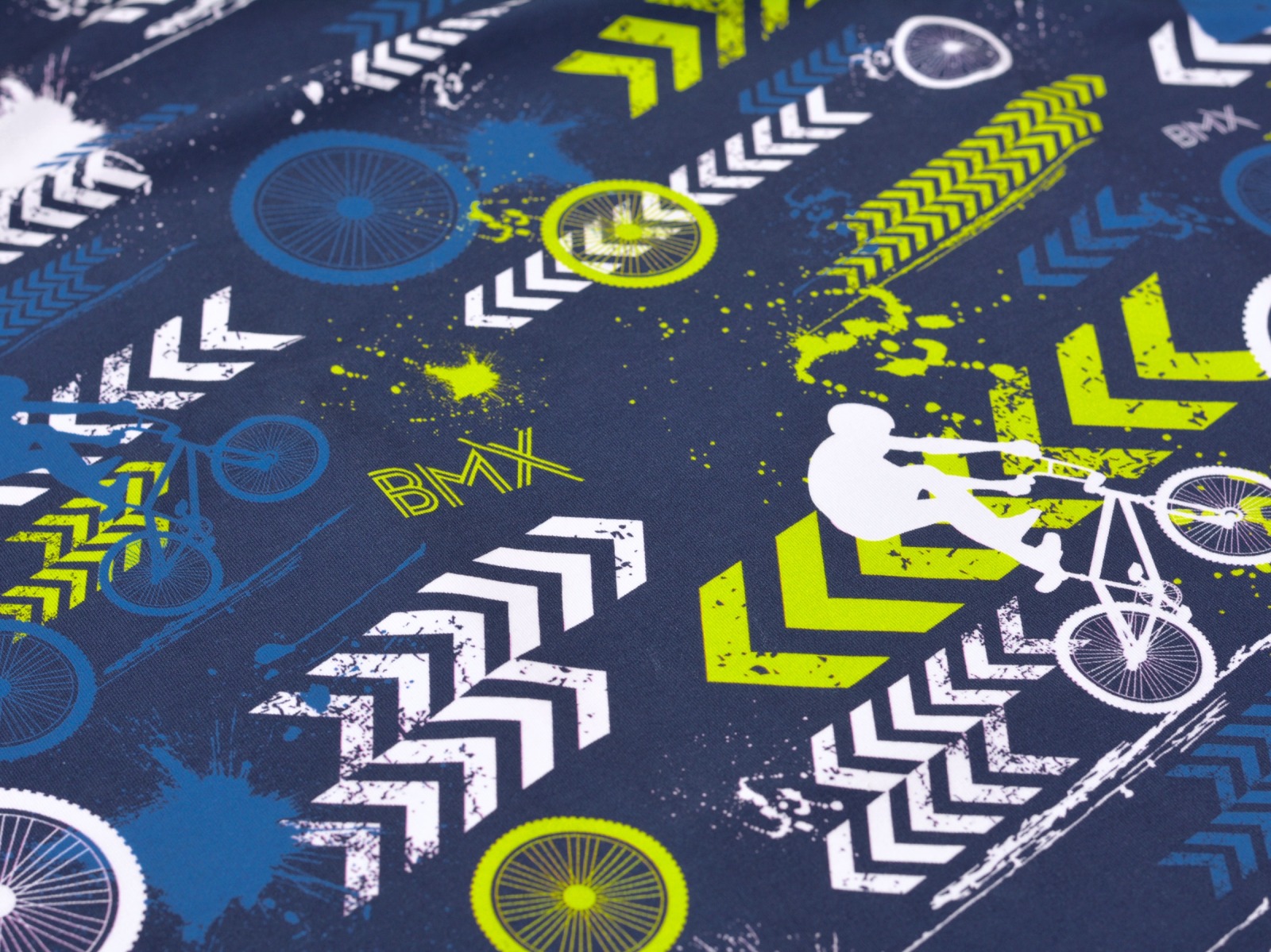 French Terry BMX blau lime Streetstyle by lycklig design, Sommersweat Meterware 6