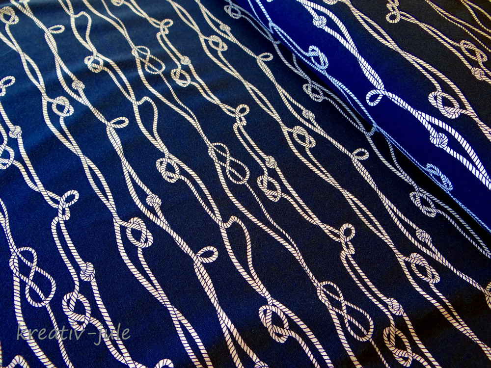 Jersey Seemann Tau Knoten Seil blau weiß