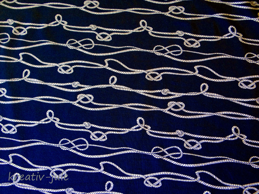 Jersey Seemann Tau Knoten Seil blau weiß 2