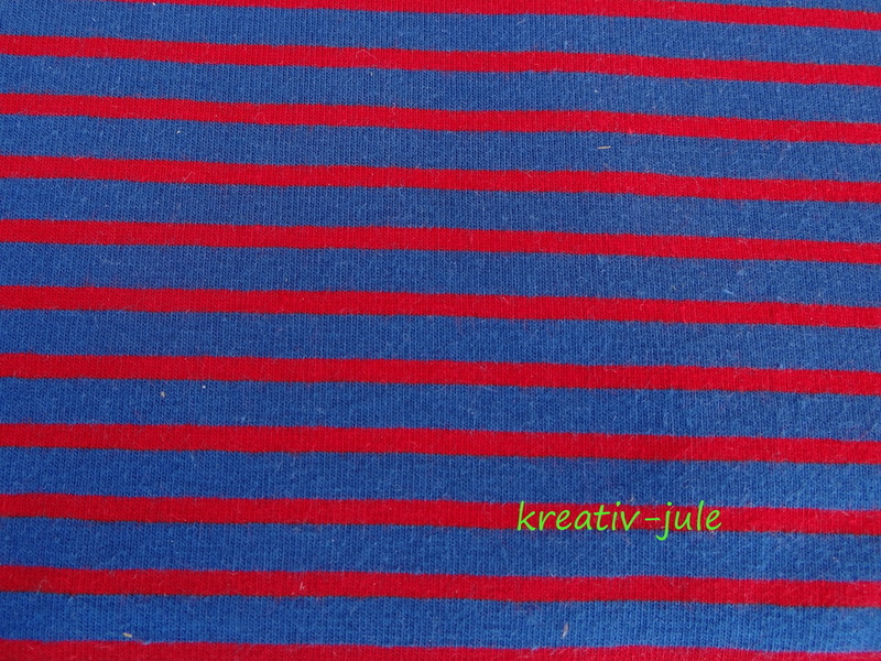 Jersey Streifen dunkelblau rot Ringel