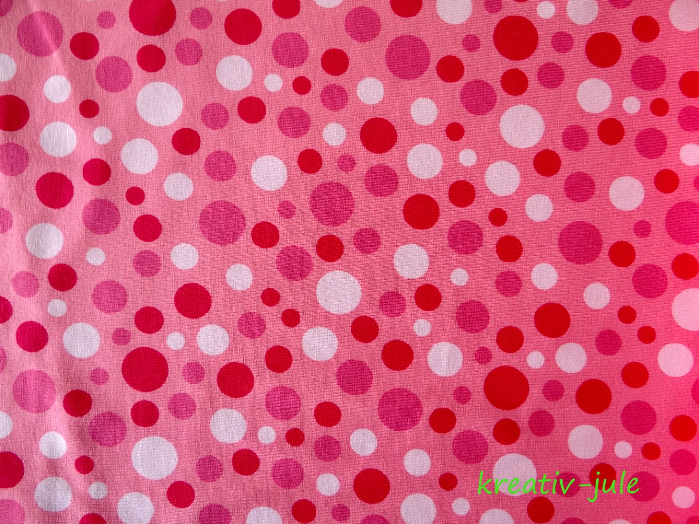 Jersey Punkte Dots Polkadots rosa rot weiß pink