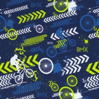 French Terry BMX blau lime Streetstyle by lycklig design, Sommersweat Meterware 3