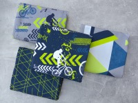 French Terry BMX blau lime Streetstyle by lycklig design, Sommersweat Meterware 7