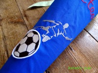 Schultüte Fußball Zuckertüte royalblau grün Stoff