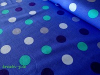 Jersey Punkte Dots Polkadots blau türkis grau