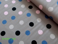 Jersey Punkte Dots Polkadots grau rosa, blau
