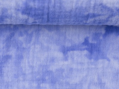 Musselin Batik blau Double Gauze Stoff Meterware - Mullwindelstoff Jakob blau