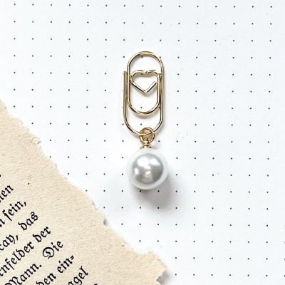 Paperclip mit Perle - Lesezeichen für dein Journal oder BuJo
