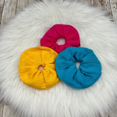 Scrunchie aus Musselin 3er Set Haargummi