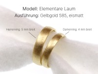 Zeitlose Eheringe aus Gold 585 - Modell Elementare Laum 4