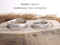 Eheringe Set Silber - Modell Saburra 2