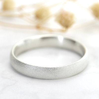 Ehering Mann / Ehering Frau - Modell OMNIS - Einzelner Ehering Silber - 4 mm breit - matt oder polie