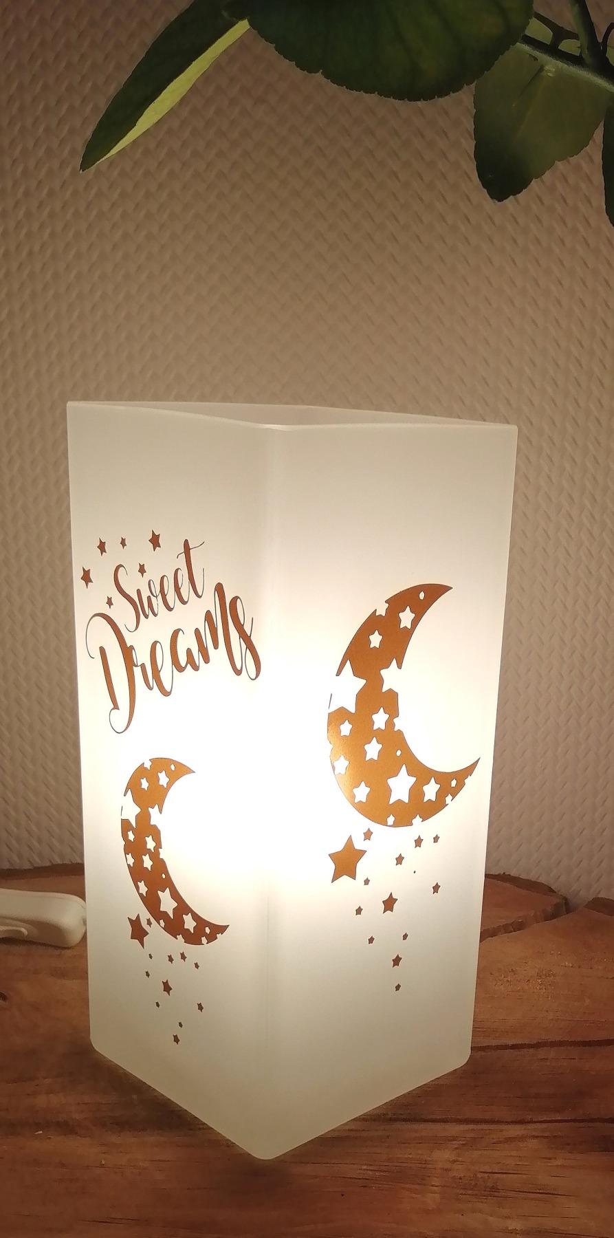 Lampe mit Spruch Sweet Dreams, Nachttischlampe, Tischlampe, Spruch, Deko, Wohndeko, Geschenk,