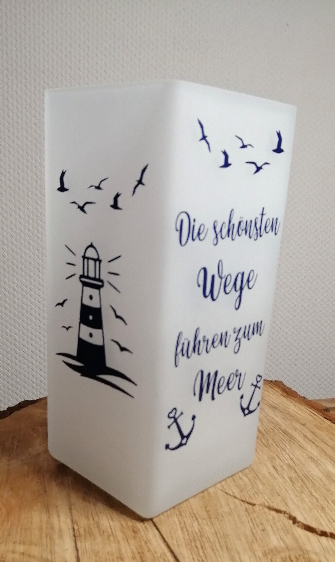 Maritime Lampe mit Spruch Die schönsten Wege Tischlampe, Spruch, Deko, Wohndeko, Geschenk,