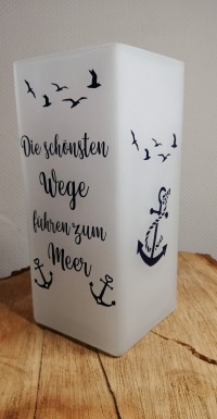 Maritime Lampe mit Spruch Die schönsten Wege Tischlampe, Spruch, Deko, Wohndeko, Geschenk,