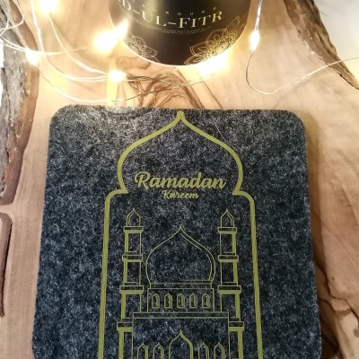 Goldene Moschee Ramadan Filzuntersetzer Islamisches Geschenk, Gastgeschenk, personalisiertes