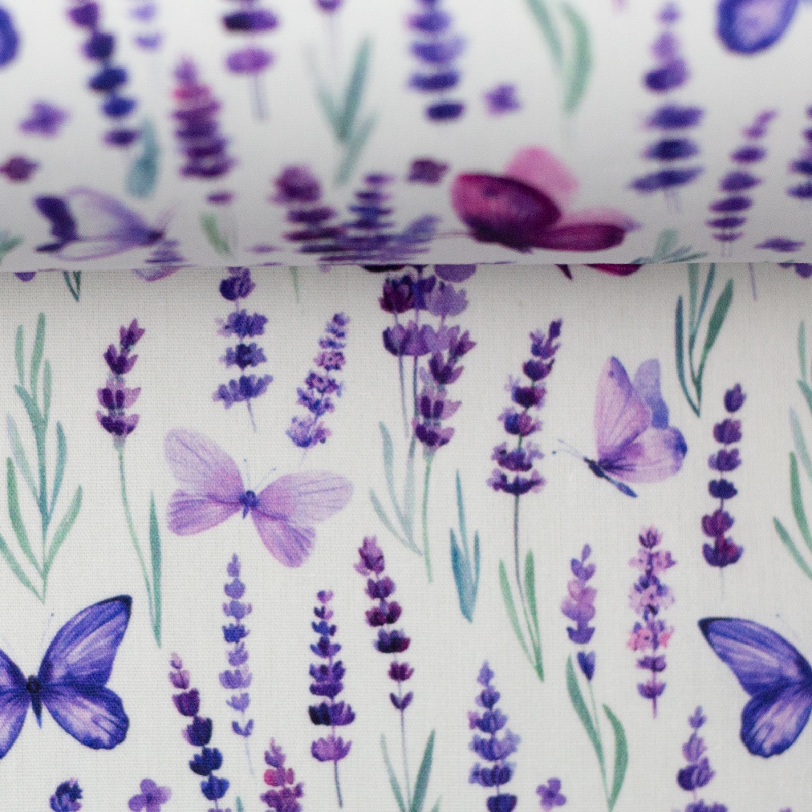 Stoff Schmetterlinge und Lavendel - 1200 EUR/m - 100 Baumwolle - Patchwork 3