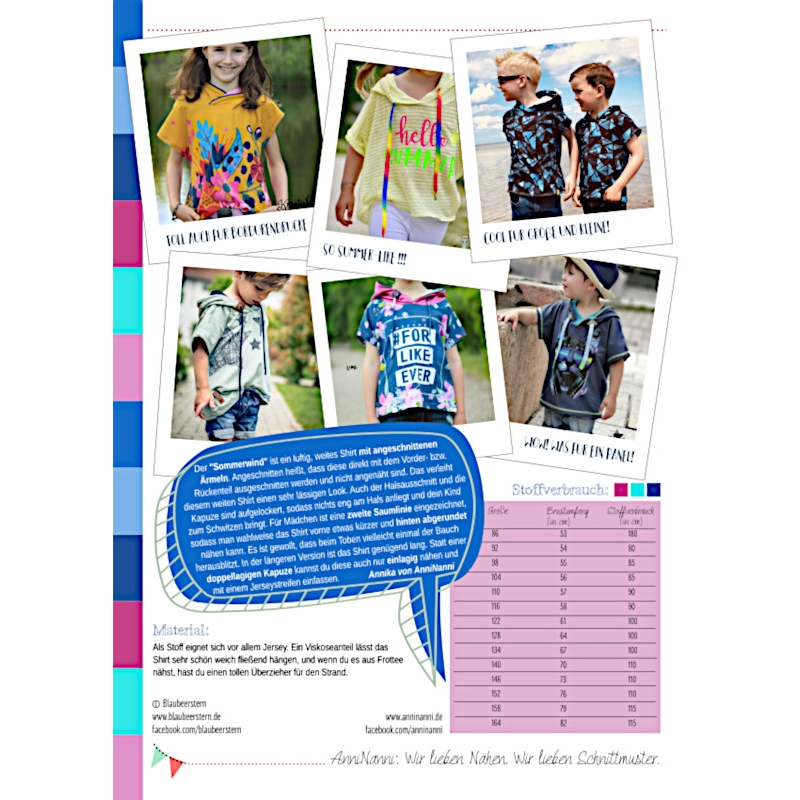 Sommerwind von AnniNanni - Papierschnittmuster - Blaubeerstern - Kids - Shirt 2