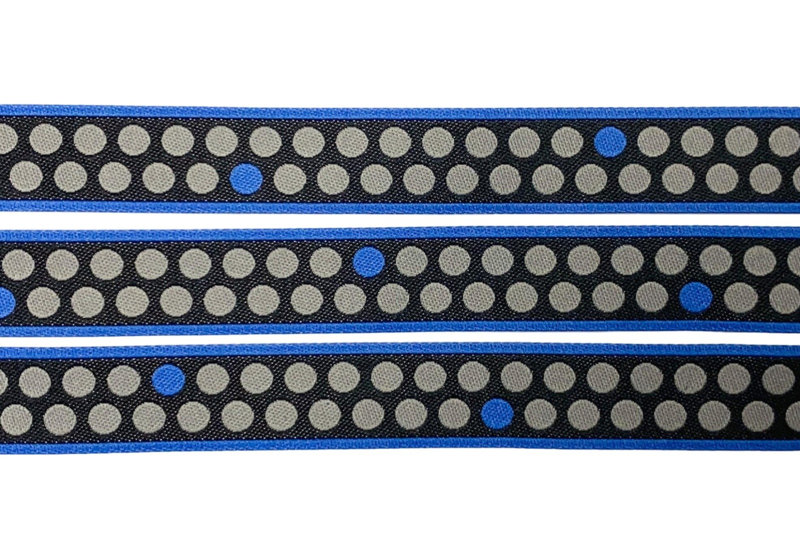 Webband Punkte - Eins, Zwei, Drei-Punkte - anthrazit - blaubeerstern - 15 mm 3