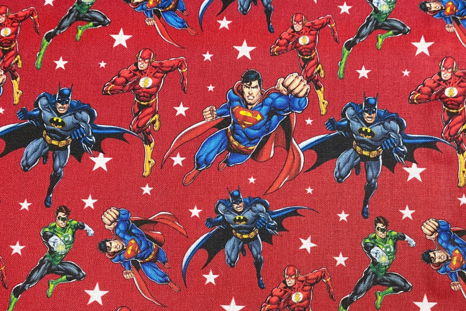 Superhelden Stoff - Justice League - 100% Baumwolle - Lizenzstoff - dunkelrot 5