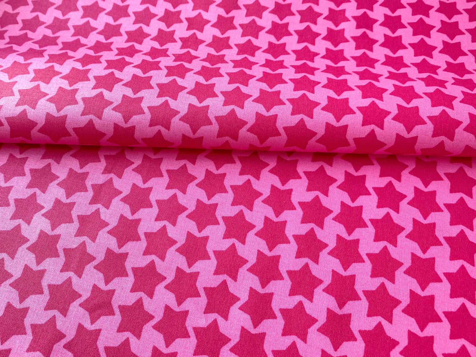 Beschichtete Baumwolle - 50cm x 75cm - Farbenmix Staaars - lebensmittelecht - rosa/pink 2