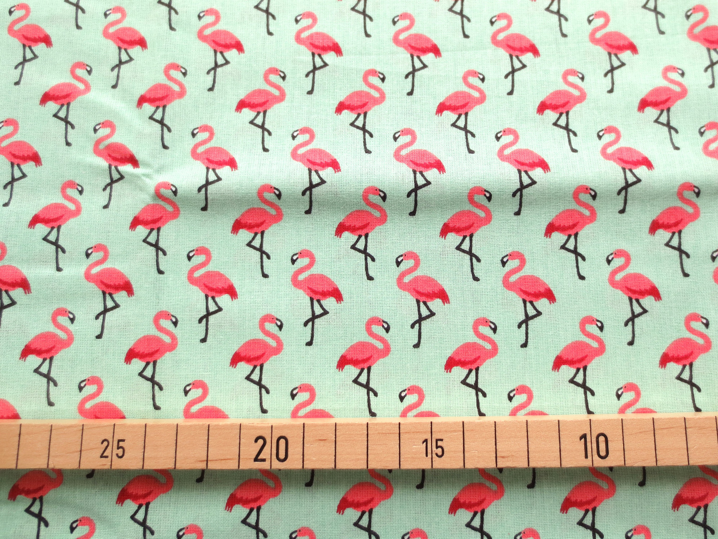 Baumwolle Flamingos - hellgrün - 100 Baumwolle 2