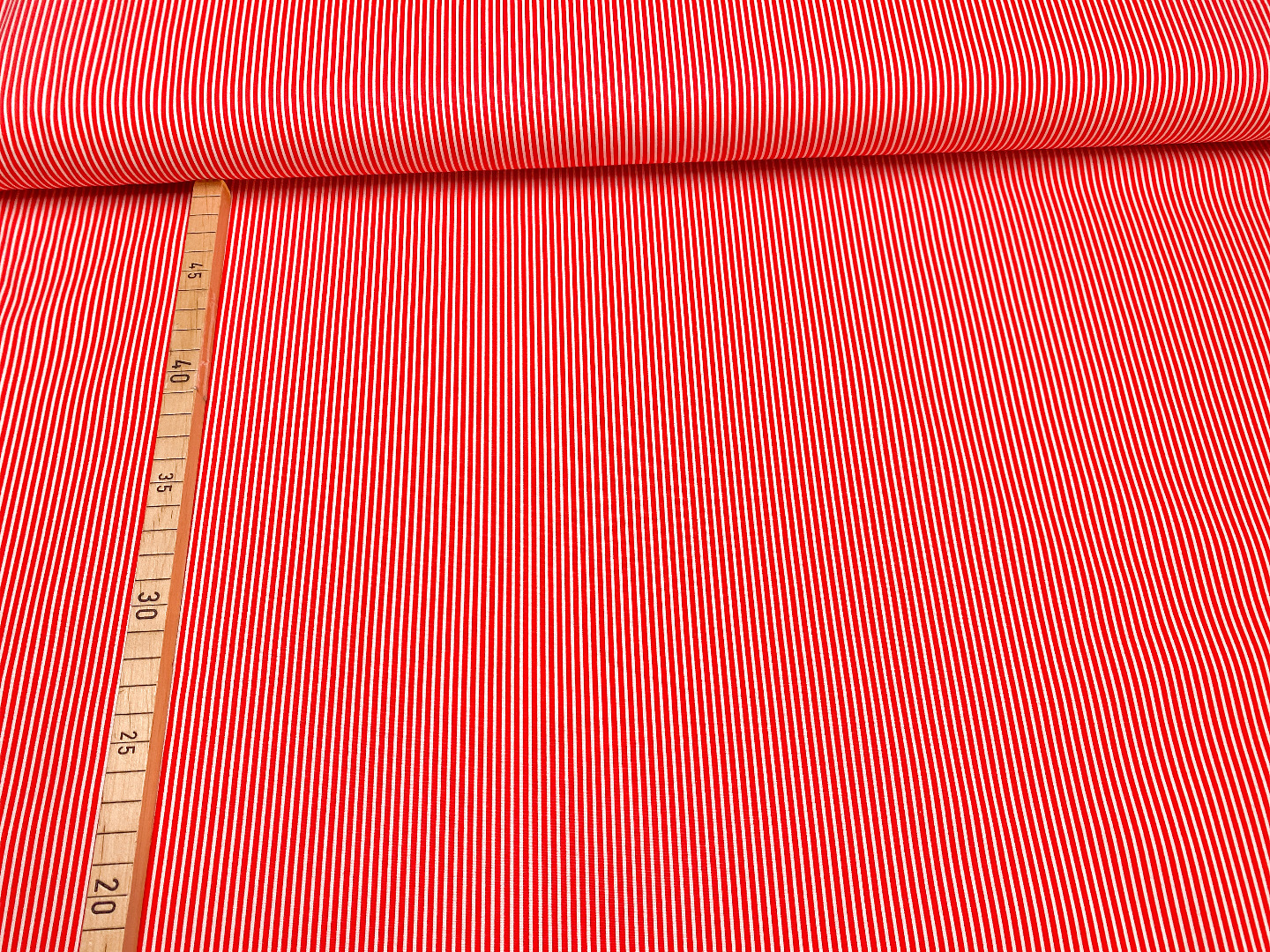 Stoff Streifen - rot/weiß - 100% Baumwolle | 9,00 EUR/m 2