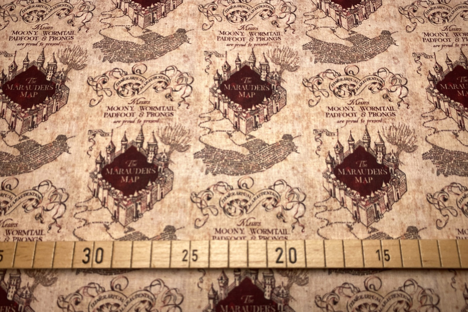 Harry Potter Stoff - Karte des Rumtreibers - beige - 100 Baumwolle - Lizenzstoff 2