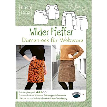 Wilder Pfeffer - Damenrock für Webware - Papierschnittmuster - Firle fanz