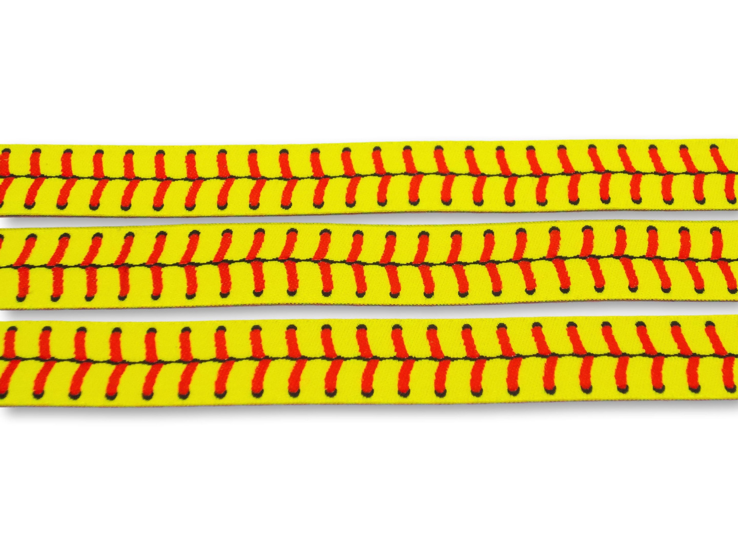 Softball Webband - Softballnaht - gelb mit roter Naht