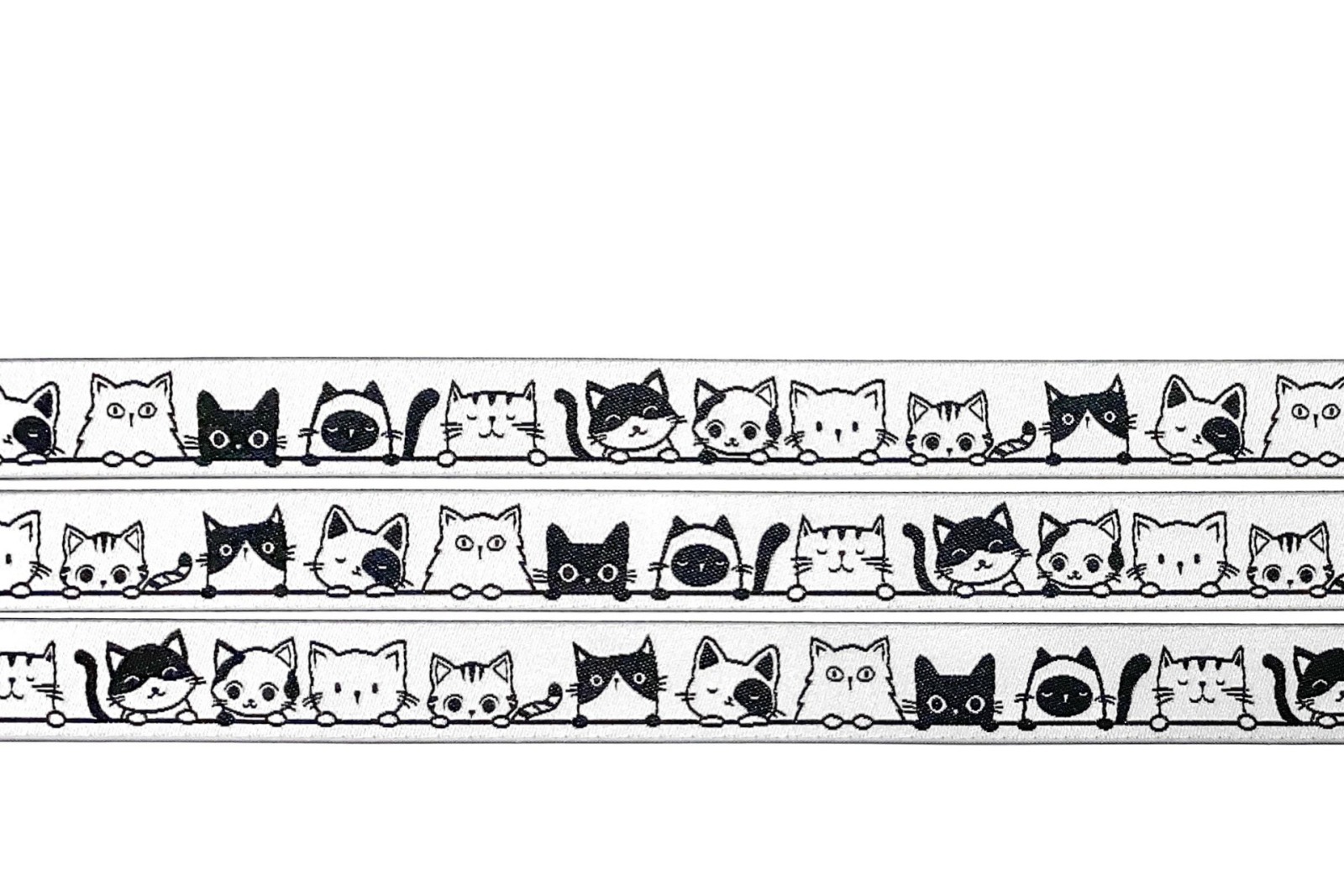 Webband Katzen in schwarz weiß | Eigenproduktion