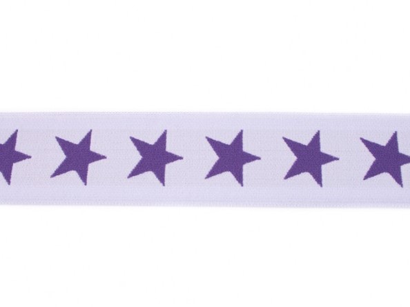 Gummiband Sterne - flieder-lila - 4 cm Breit 2
