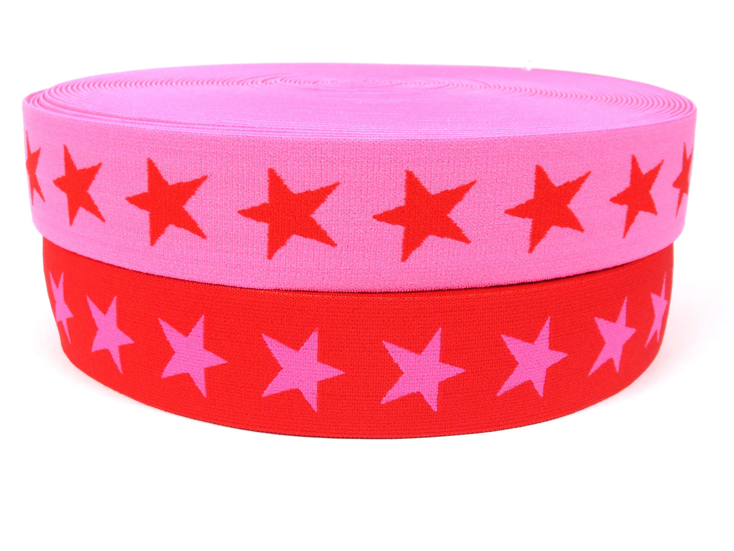 Gummiband Sterne - pink-rot - 4 cm Breit 3