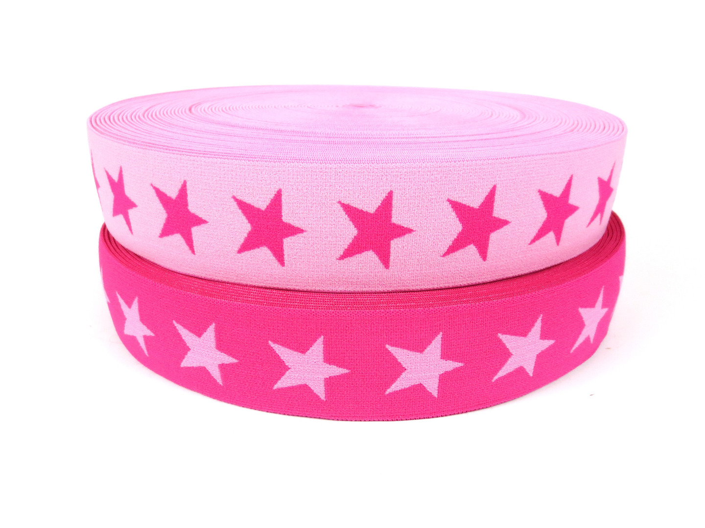 Gummiband Sterne - rosa-dunkelpink - 4 cm Breit 3