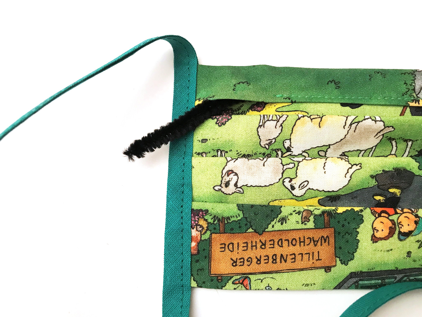 Behelfs-Gesichtsmaske - Tierpark -100 Baumwolle - mit Bändern - Biegedraht herausnehmbar 3