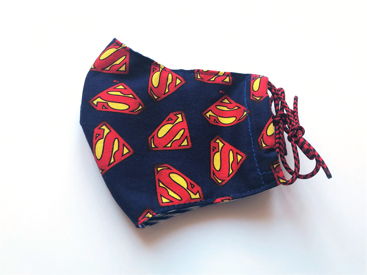 Behelfs-Gesichtsmaske - Superman -100 Baumwolle - mit Gummis