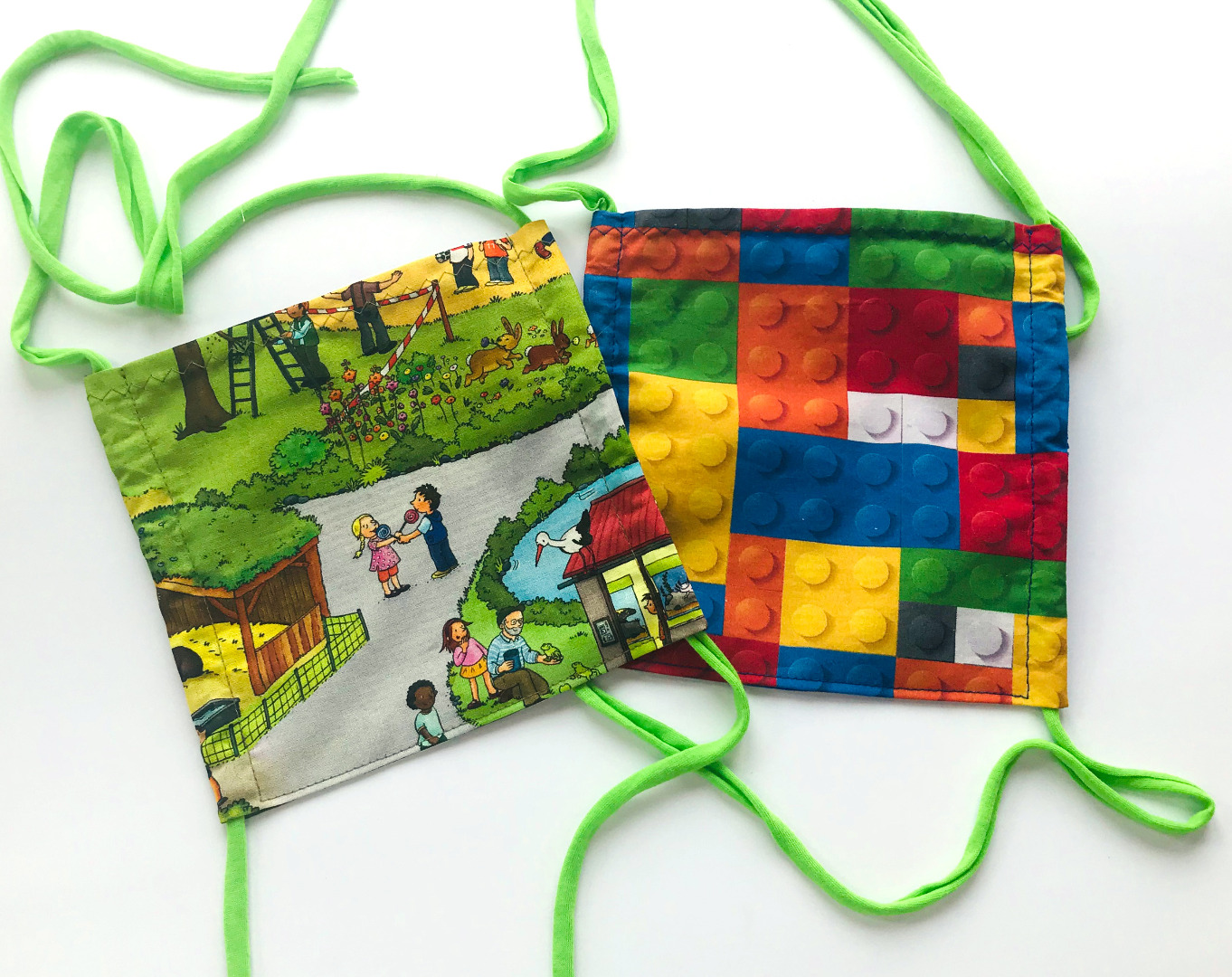 Alltagsmaske - Kindergröße -100 Baumwolle - mit Jersey-Bändern und Filterfach 2