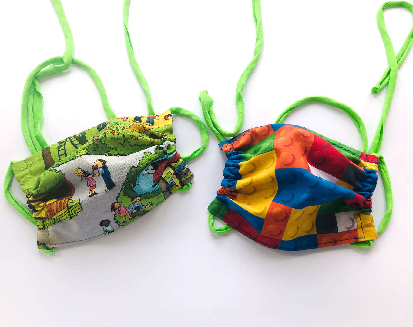 Alltagsmaske - Kindergröße -100 Baumwolle - mit Jersey-Bändern und Filterfach