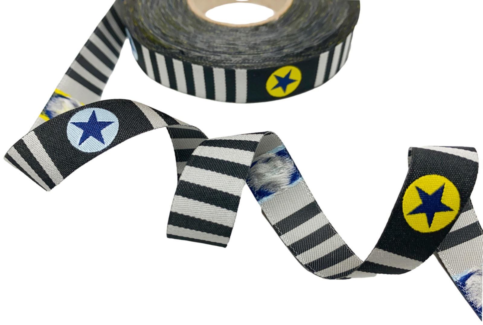 Webband Stars and Stripes - grau/schwarz - Blaubeerstern 3