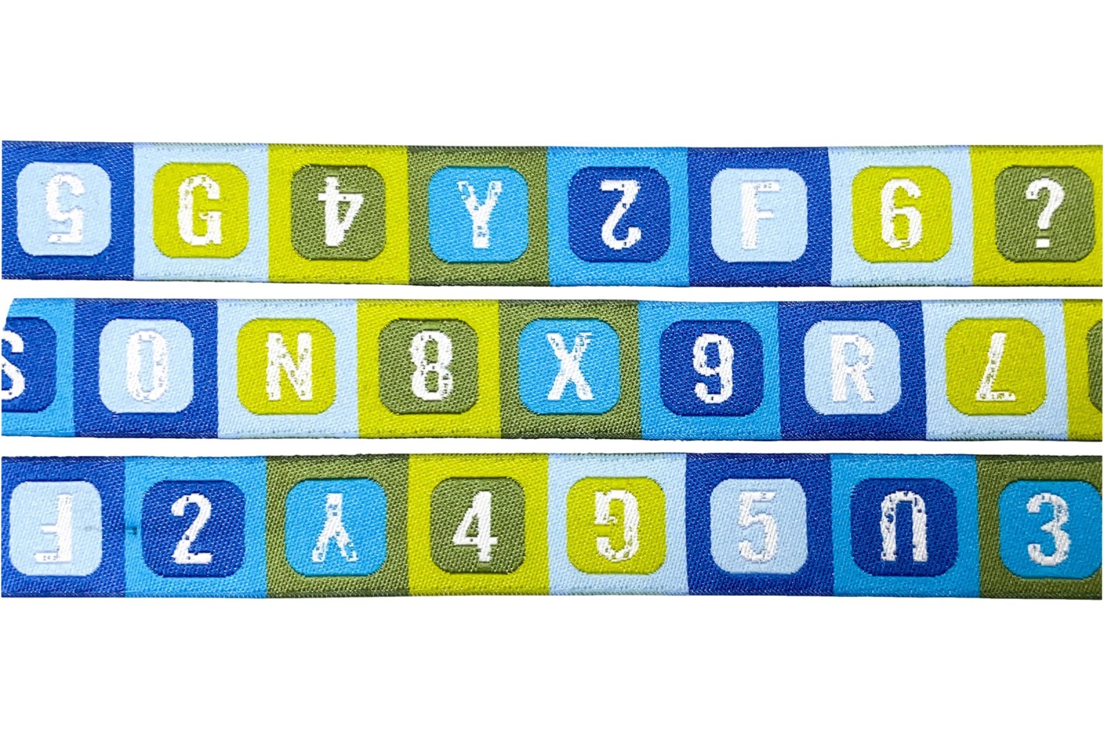 Webband Buchstaben und Zahlen - 1 m - blau - 17 mm - I m sew Happy - Webbänder zum Nähen 2