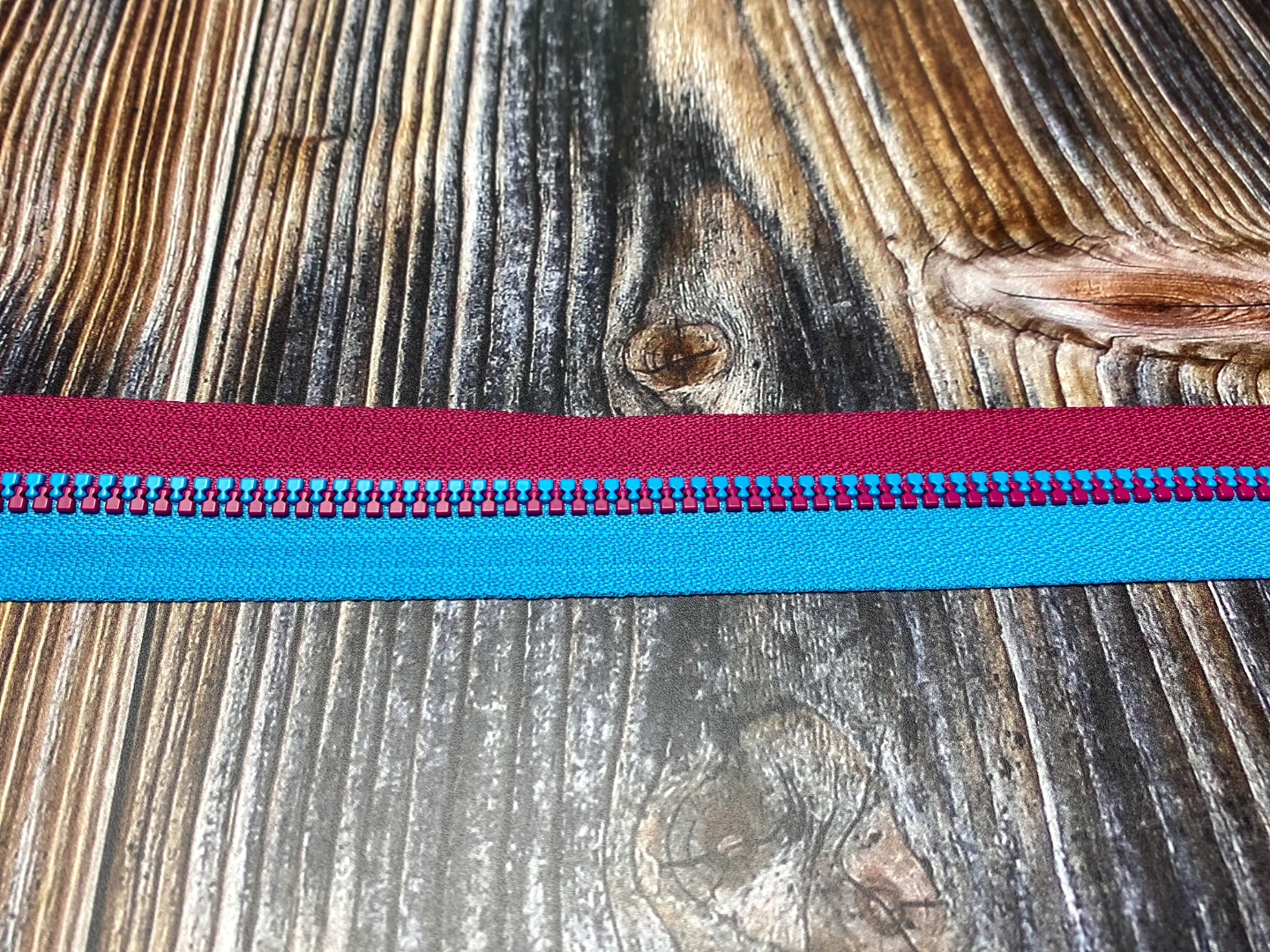 Endlos-Reißverschluss - türkis/fuchsia - in 20 cm Schritten 2