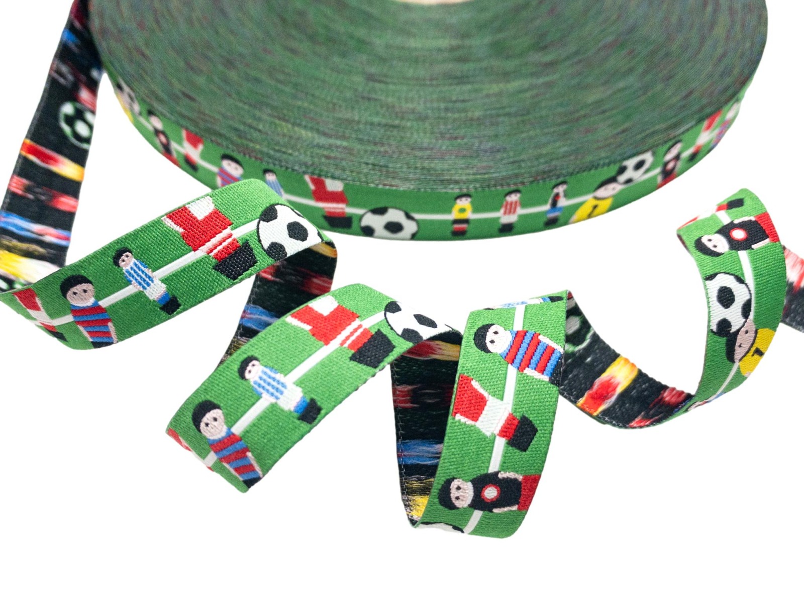 Webband Fußball - grün - Kicker - Tischkicker - Kickerfiguren - 15 mm 3